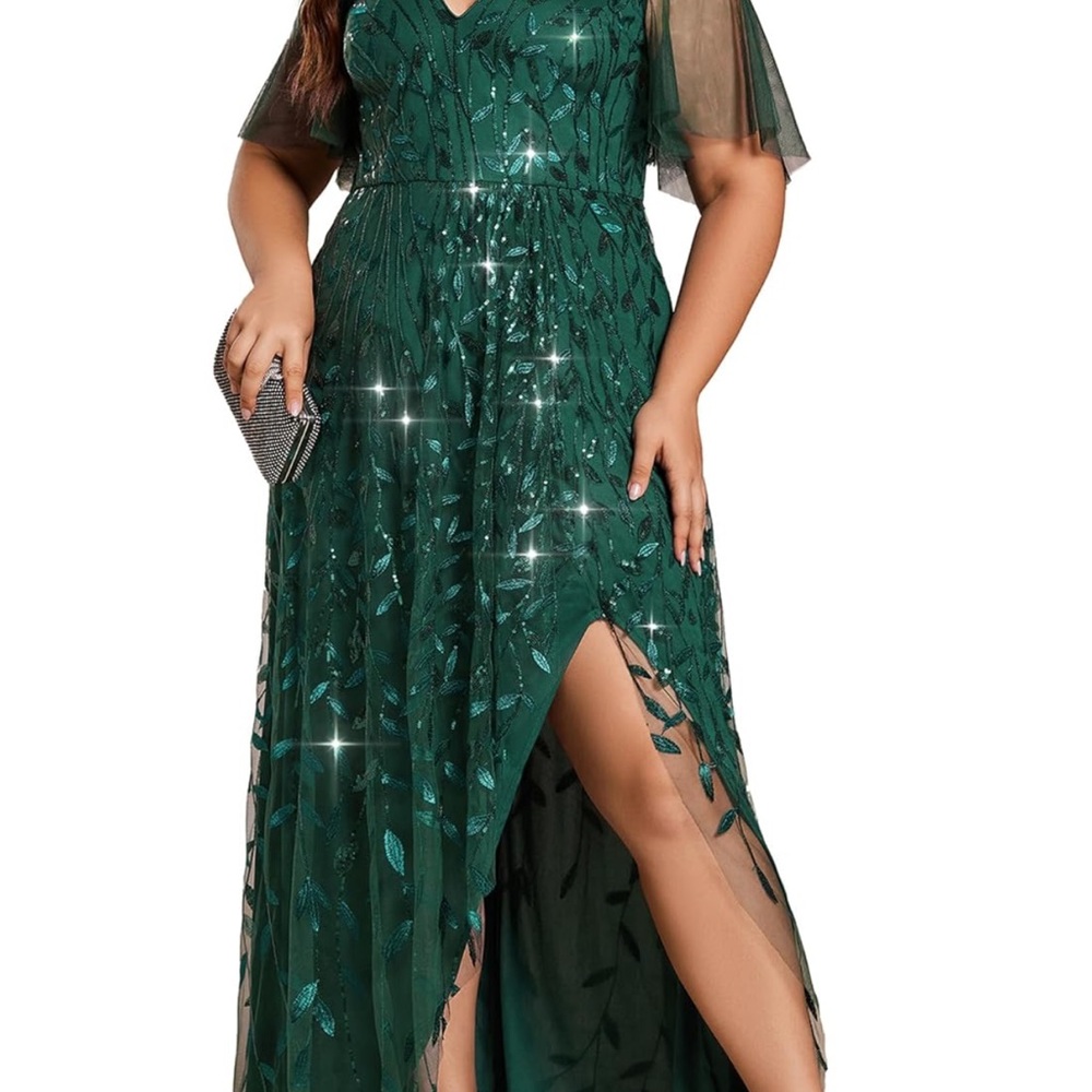 NWT Elegant Green Evening Gown